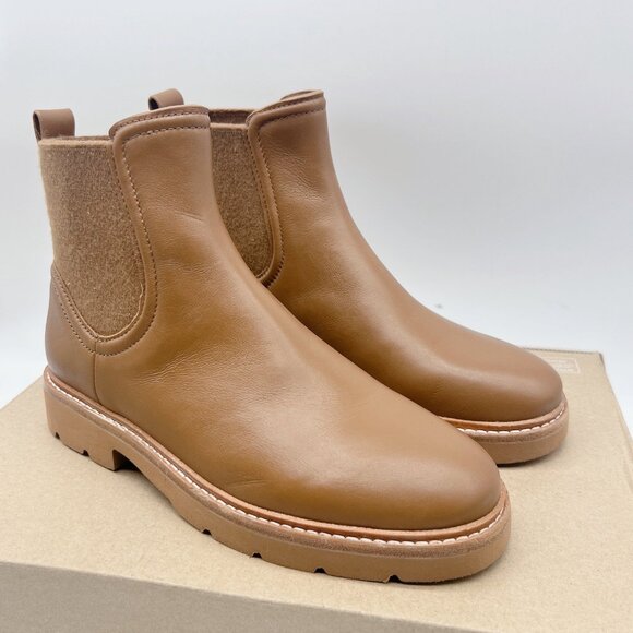 Vince Rue Chelsea Ankle Boots Booties Brown Leather Waterproof Platform US 6 - Picture 2 of 12